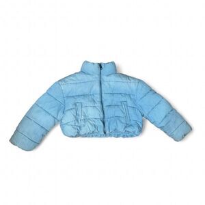 Gap Girls' Denim Puffer Jacket SZ S 6-7